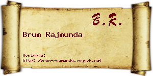 Brum Rajmunda névjegykártya